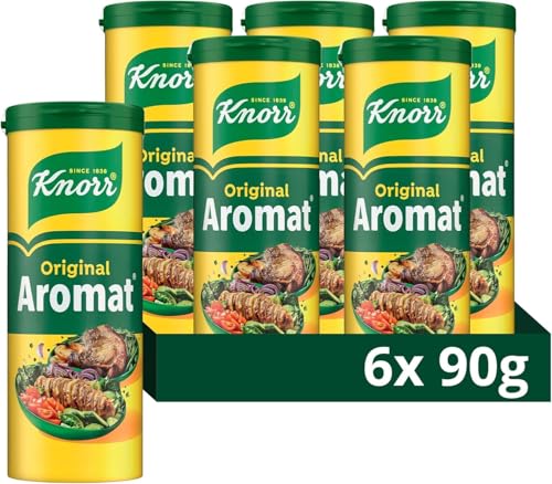 Knorr Aromat Original All Purpose Savoury Seasoning free from artificial colours and preservatives for vegetables rice pasta or salads 6x 90 g