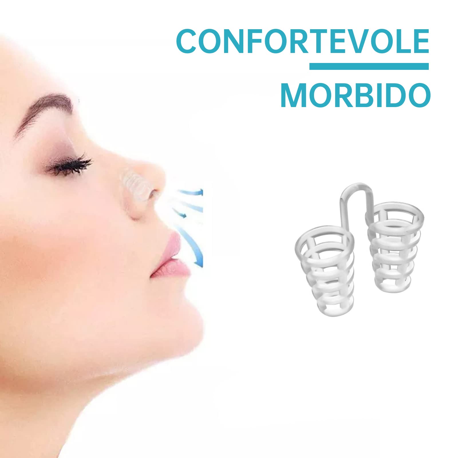 Antirronquidos – Clips Nasales De Silicona (8 Unidades) – Mejora La Respiración, Ayuda A Dormir Mejor