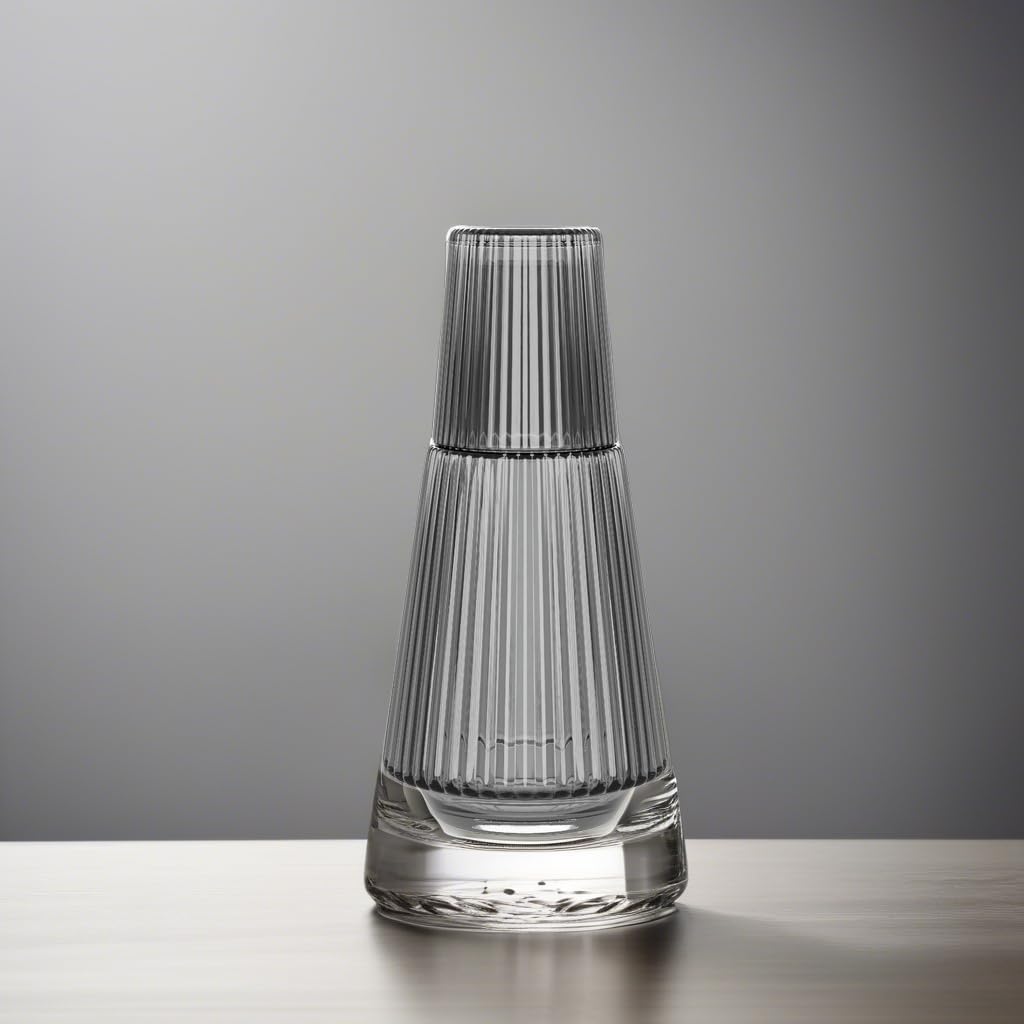American Atelier 37 oz Vintage Bedside Water Carafe with Tumbler – 9.25" Ribbed Glass Pitcher with Cup Lid for Bedroom, Guest Room, Office, Vanity, Decorative & Practical Drinkware (Gray) - Image 5