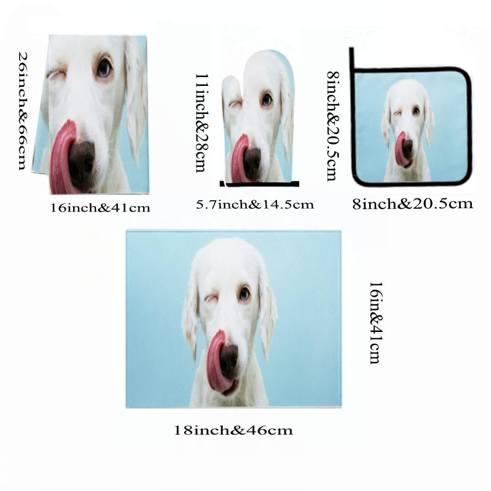 9PCS Cute White Dog1 Cucina Decor e Accessori Set