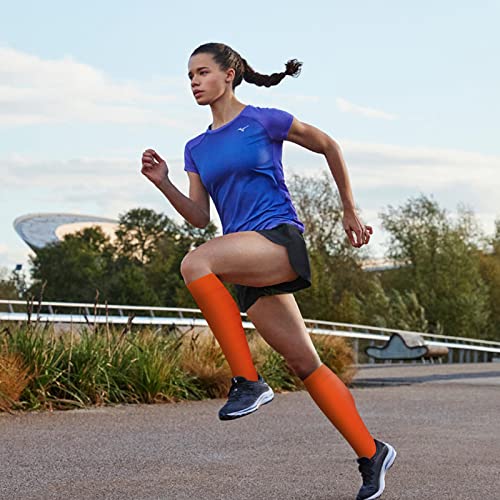 Image of fenglaoda 8 Pairs Compression Socks for Men & Women 20-30 mmHg Knee High Nurse Pregnant Running Medical and Travel Athletic