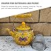 Healeved Enamel Tea Kettle with Ceramic Handle and Infuser 2.2L Water Kettle Coffee Pot Classic Floral Tea Kettle Steel Teapot for Stovetop Induction Cooker No Whistling Yellow