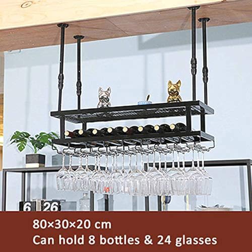 Support de rangement mural et plafond pour verres à vin suspendus
