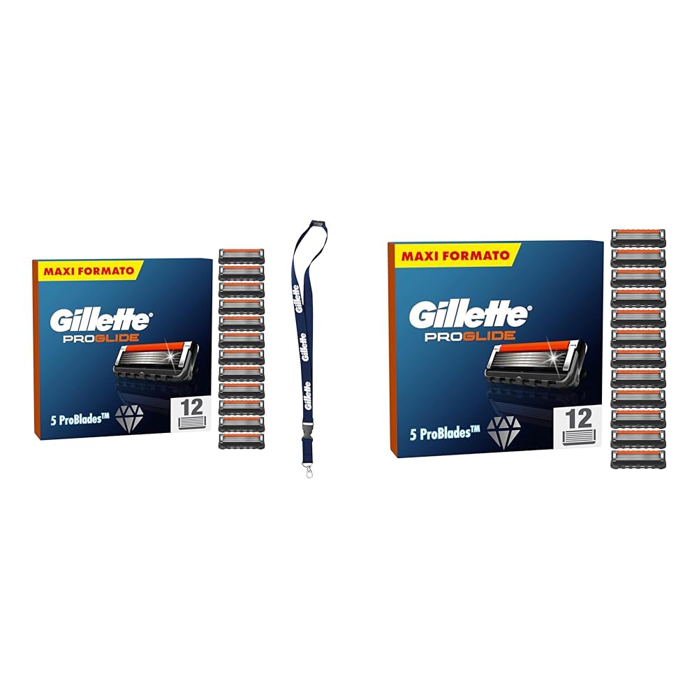 Gillette Proglide 24 Lametta Di Ricambio Per Rasoio Con Doppia Lubrificazione Prima E Dopo Le Lame E Lubrificazione EverGlide Per Una Profondità E Un Comfort Incredibili, Lama Barba Uomo
