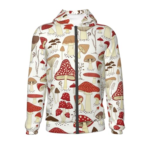 Cartoon Mushrooms Kid Hoodies Boys Zip Up Sweatshirts Girls Pullover with Pocket2