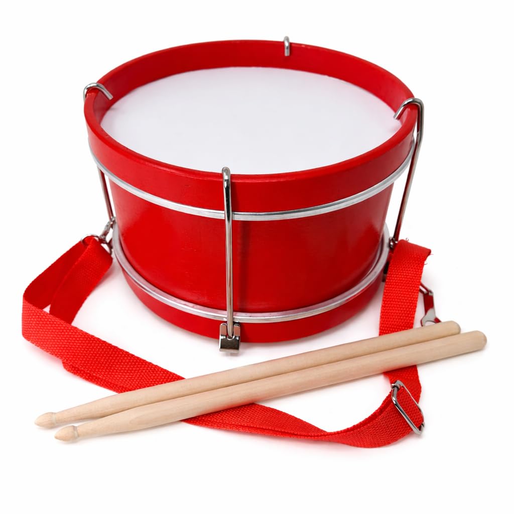ROCKSTAR - Tambor Parche Afinable de Madera SMD105BL Caja de marcha, Instrumento Musical, Incluye Correa y Baquetas. Diámetro 24cm
