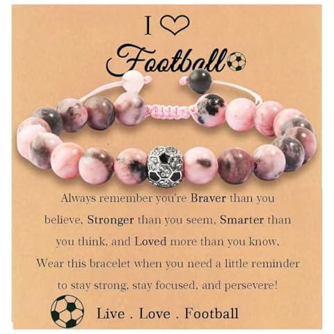 Football Charm Bracelet with Inspirational Card Cover