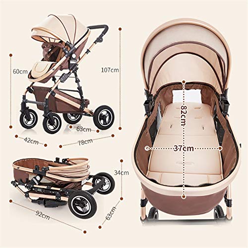 Lichtgewicht buggy,stijlvolle kinderwagen 3 in 1 draagbare kinderwagen wandelwagen opvouwbare luxe kinderwagen… - Afbeelding 8