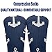 CWECVWE Boy's Dress Decor Socks Sport Baseball Compression Socks Travel Fashion Decor Navy Nautical Anchor