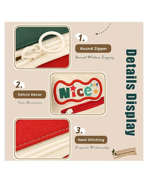 Image of Zqiue Retro 6-Compartment Pencil Pouch for Students | Huge Spacious Multi-Layer Oxford Fabric Stationery Organizer | Zippered Pocket Case for School Best Gift Pouch