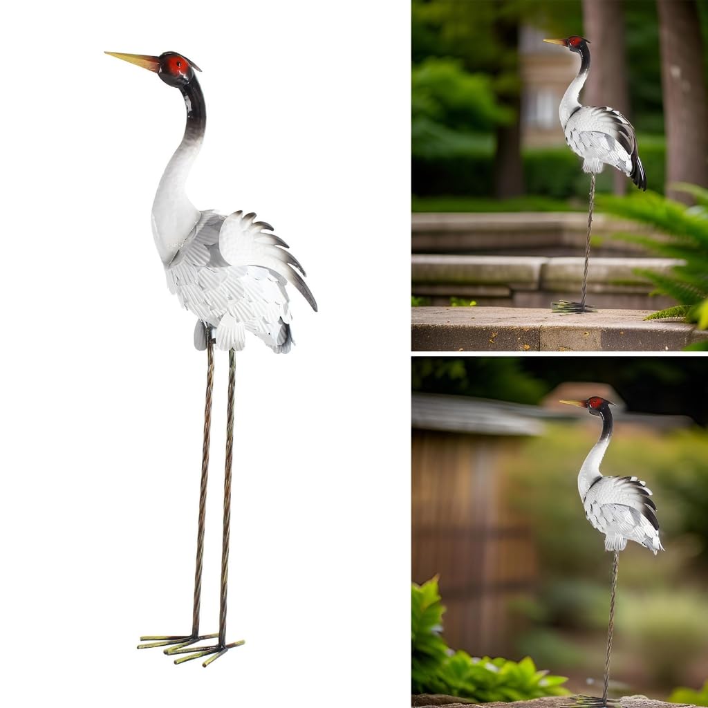 Statue in metallo Figure Giardino Enhancement Bird Sculture decorative per esterni Paesaggio patio e decorazione cortile