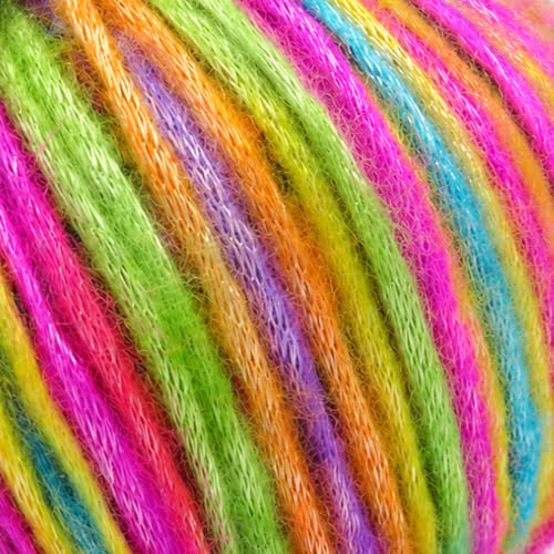 Image of Picasso Yarn 3 Pack - Shiny Multicolor Crochet & Knitting Yarn, 44% Acrylic 56% Polyester, 1.76 oz 125 yds per Skein, Soft Craft Yarn for Knitting, Crochet & DIY, Rainbow 3