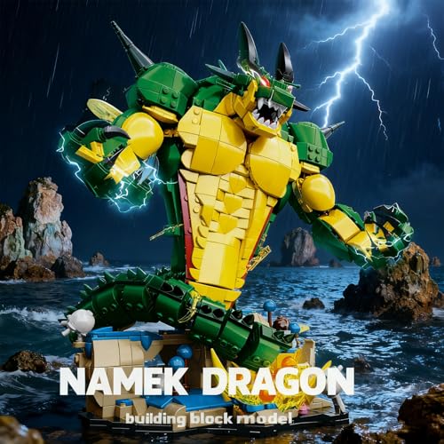 LANGLICHUN Mythical Dragon Building Set, 1907 Pcs Epic Green Beast Model Kit, Glowing Eyes Legend Figure, Massive Desktop Decor Gift for Adult Fans, Gamers and Hobbyists 1907PCS - Image 3