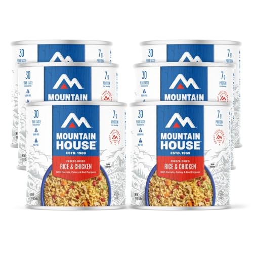 Mountain House Rice & Chicken #10 Can| Freeze-Dried Backpacking & Camping Food| Survival & Emergency Food | Gluten-Free | 6-Pack