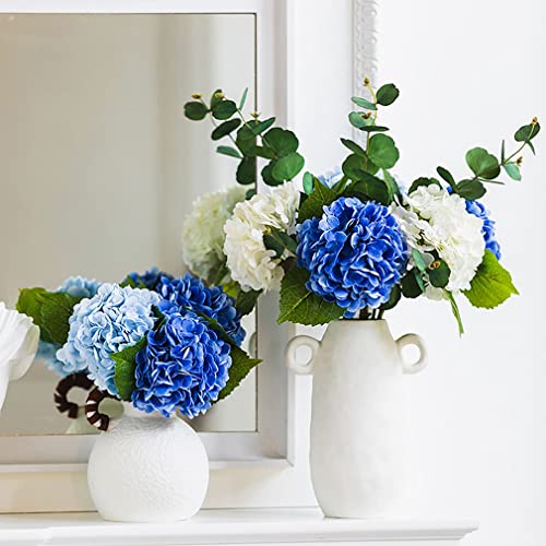DUYONE 3 STKS 53 cm realistische kunstmatige hortensia grote echte touch bloemen kunstbloemen droge bloemen buiten bruiloft kerst kantoor familie feest woonkamer tafel decoratie (donkerblauw) - Afbeelding 3