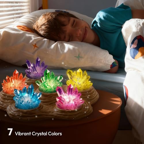 Klever Kits Crystal Growing Lab- 7 Color Crystal Growing Kit with Light-Up Base, Educational Toys Birthday Gift for Boys and Girls, Science Kits for Kids Ages 8-12 by Jova - Image 4