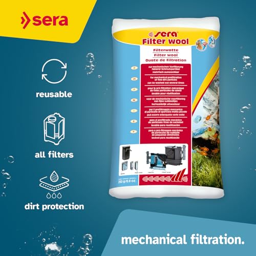 Image of Mechanical Pre-Filter for Enhanced Aquarium Water Clarity | Reusable | sera Filter Wool | Compatible with All Filters | for Fresh & Saltwater Tanks | Easy Maintenance | High Capacity