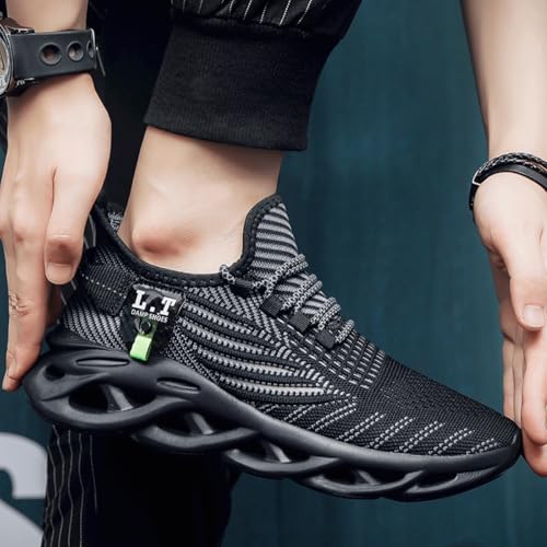 Image of Mens Running Shoes Gym Slip on Sneakers Non Slip Walking Tennis Sports Work Athletic Workout Casual Lightweight Breathable Fashion