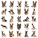 50Pcs German Shepherd Dog Stickers, Kids Teens Adults Dog Vinyl Laptops Decals for Water Bottle Luggage Phone Skateboard, Durable Decorate Bumper Mini Stickers (50Pcs German Shepherd Dog)