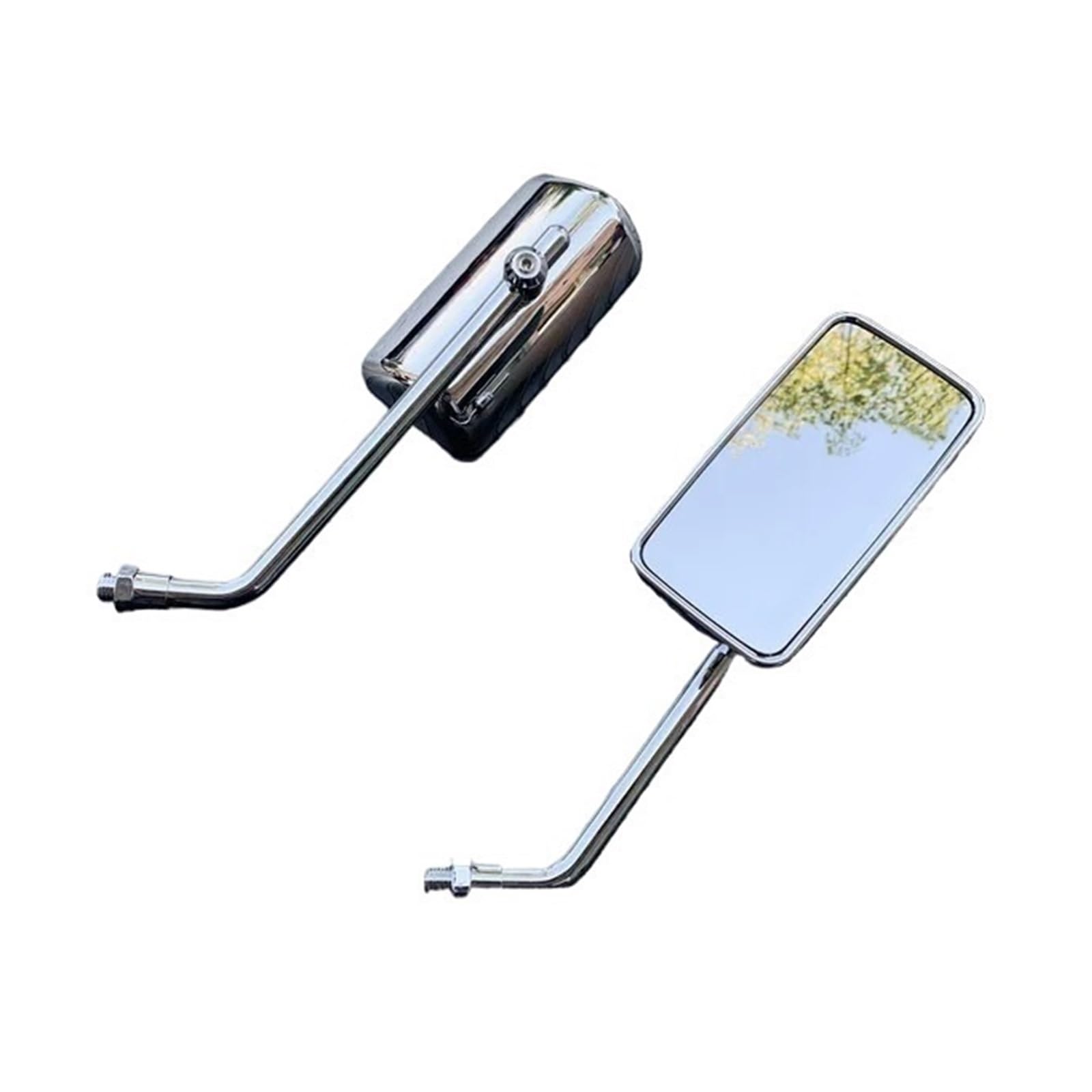 Motocyklowe Lusterka Wsteczne Moto Lusterko końców Pasuje Do Uniwersalnego Motocykla Pasuje Do Bmw 8mm10mm Prostokątne Lusterko Wsteczne Niestandardowe Lusterka Boczne(Chrome)