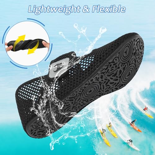 Image of Water Shoes for Women Men Barefoot Beach Swim Aqua Socks Summer Wide Slides Sandals Quick Dry Pool River Sea Sock Shoes
