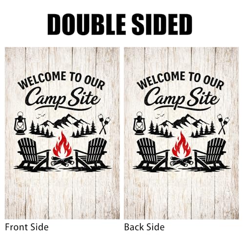 Image of Nuxovilar Camping Flag Fire Pit Garden Flag 12x18 Inches Polyester