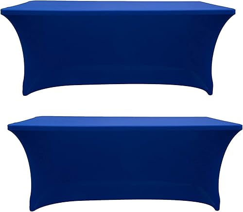 Miniatura 6 de Banquet Tables Pro Paquete de 2 manteles rectangulares plegables de elastano de 6 pies de ancho x 72 pulgadas de largo x 30 pulgadas de alto