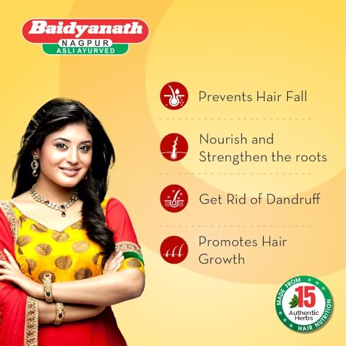 Image of Baidyanath Asli Ayurved Maha Bhringraj Hair Oil - 200 ml | Mahabhringraj Tel | 100% Ayurvedic Oil with Free Hair Root Comb