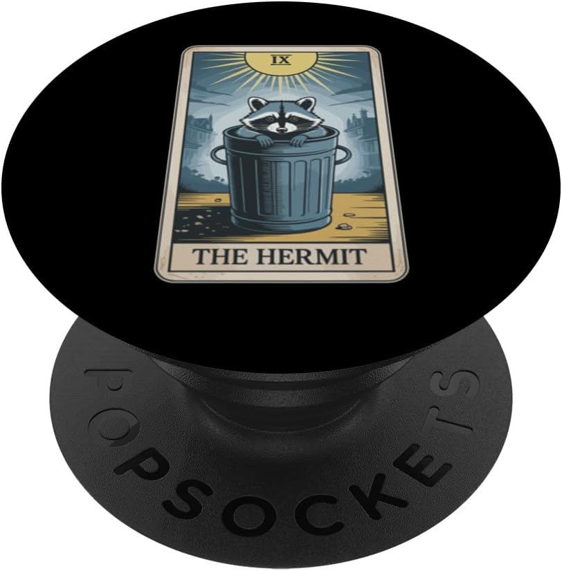 The Hermit Tarot Card Raccoon PopSockets PopGrip for MagSafe