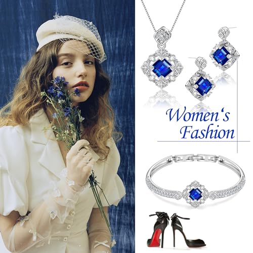 Blissful Angel Womens Jewelry Set Bracelet Necklace and Earrings Sets Crystal Jewelry Set For Wife Girlfriend Or Mothers Idea Gift For Special Women in Life4