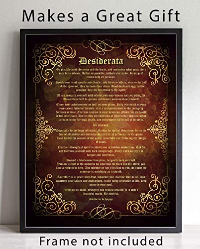 Joy For All Artdesiderata Poem Wall Art 11 X14 Un Framed Print Stunning Olde English Gold Font Inspirational Room Wall Decor For Bathroom Kitchen Bedroom Office Dailymail