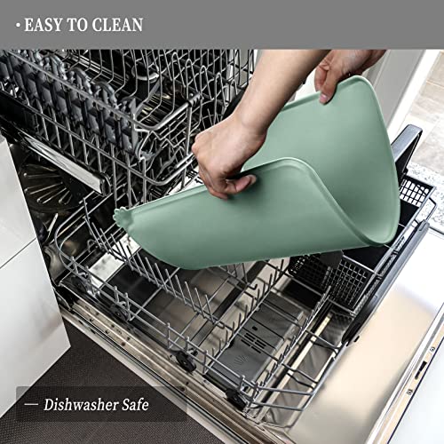 Waterproof Pet Feeding Mat with High Raised Edges, Heavier and Thicker Placemats for Cat Dog Water Bowl with BPA Free, Dogs Cats Food Mats for Messy Drinkers to Prevent Spill and Protect Floors