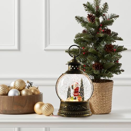 Globo de nieve navideño con Papá Noel música y luz USB 3