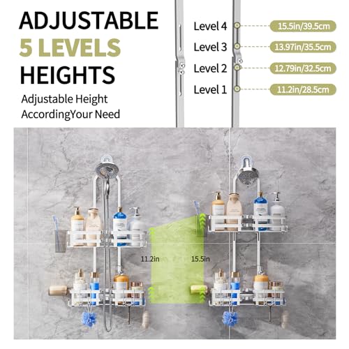 Aluminum Shower Caddy Hanging,Shower Caddy, Never Rust Shower Organizer - image 5
