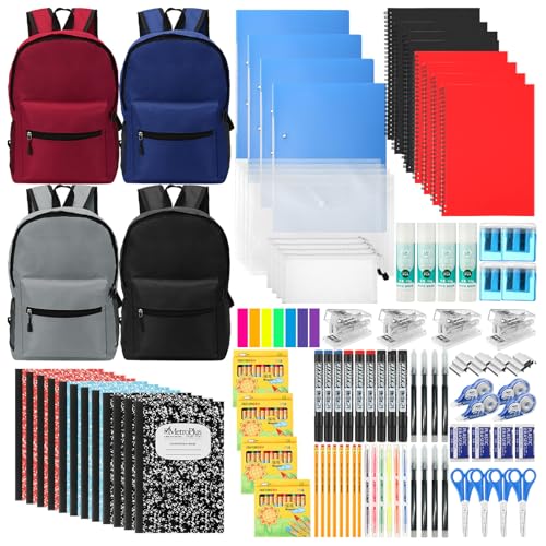 Gilprop 268 Pcs Christmas Gifts Bulk Back to School Supplies, 4 Set Operation Christmas Gift Backpack & Notebooks Pen Folders for 2026 Elementary Middle High Students 4-12 Grades Essential Bundle