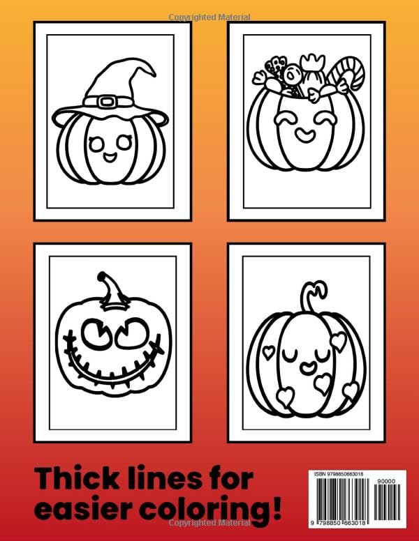 Miniatura 2 de Halloween Pumpkins Coloring Book for Toddlers 1-4 Simple coloring pages with Thick lines for Little Ones