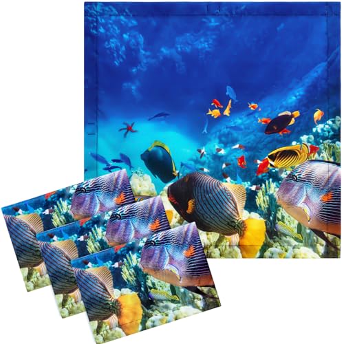 Image of VIHOSE 4 Pcs 2 x 2 Feet Fluorescent Light Covers for Ceiling Lights Classroom Magnetic Light Filters for Reducing Harsh Glare Flicker for Office Classroom Home Drop Ceiling(Sea)