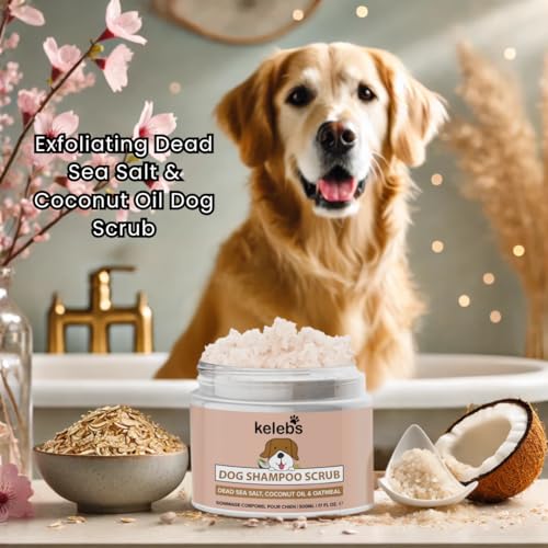 KELEBS Hundeshampoo Kokos | Hundepeeling | Hundeshampoo Sensitiv | Hundeshampoo Gegen Geruch | Hunde Shampoo Fellpflege | Gegen Juckreiz | Deshedding Shampoo Dog | Hunde Conditioner | Anti Juckreiz