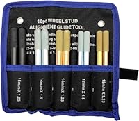 ZKTOOL 10 Stück Auto-Radausrichtungsbolzen, M12*P1.25 M12*P1.5 M14*P1.25 M14*P1.5 M15*1.25 SST, Radpositionierungsstift, Radmontageführungswerkzeug, Radaufhängungs-Positionierungsbolzen