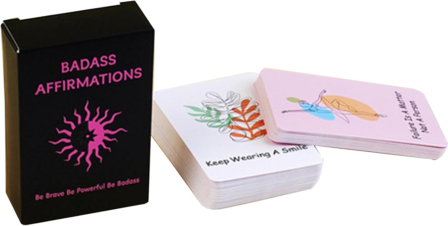 Positive Affirmations Cards, Inspirational Quote Deck, Daily Motivation Set with 60 Pieces 2.36×3.54 Inches, Spiritual Mindfulness Tool for Journaling Reflection, Birthday Gift, Wellness Routine