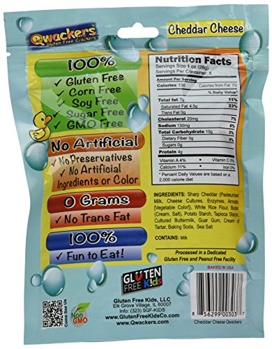 Qwackers Crackers Yummy Cheddar Cheese 5 Oz Bag #TOP1