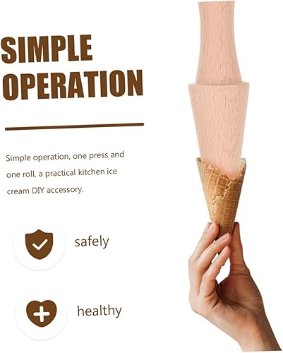 Miniatura 3 de NOLITOY Molde de cono de helado, rodillo de cono de helado, moldeador de cono de gofre, tazón de helado, molde para hacer postres, moldes de arroz,