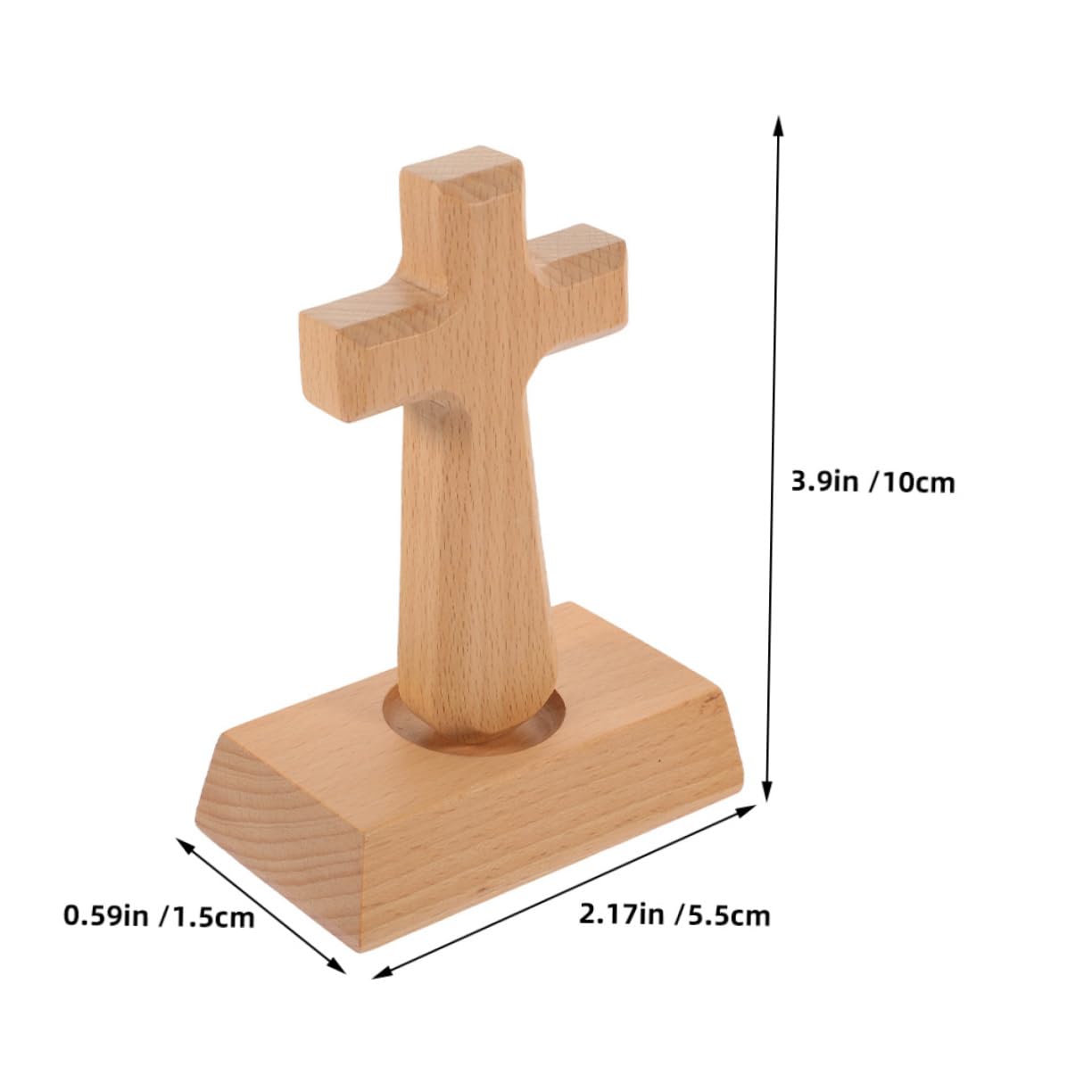 TOPPERFUN Beech Holy Cross Ornament 5.71In Wooden Cross Decor for Home Bedroom Desktop and Wall Hanging Decoration Religious Craft - Image 4