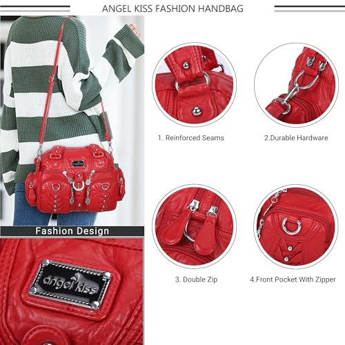 Image of Angel Kiss Small Purse Handbag for Women Crossbody and Shoulder Bags Multipocket Soft Hobo Purses