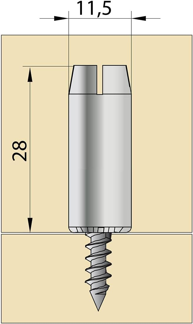 KNAPP Tuck Spring Steel Compression Dowel for Quick Assembly – Perfect for Seamless, Efficient Projects with Hidden Screws – Ideal for CNC & Versatile Use - 7/16 x 1 1/8' (10x28 mm) / 100 PCS