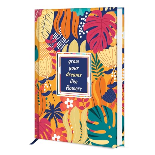 Image of Hard Bound Notebook for Girls & Women | A5 Ruled Journal | 192 Pages | 80 GSM Premium Paper | Designer Laminated Cover | Ribbon Bookmark | Notebook for School, College, Office, Journaling & Note Taking (DM4019)