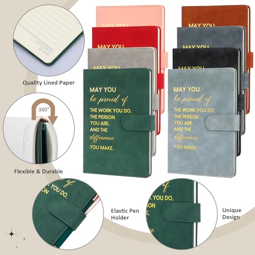 Image of Paterr Thank You Appreciation Gifts Leather Notebooks Canvas Tote Bags Ballpoint Pens for Employee(Rich Colors, 8 Sets)