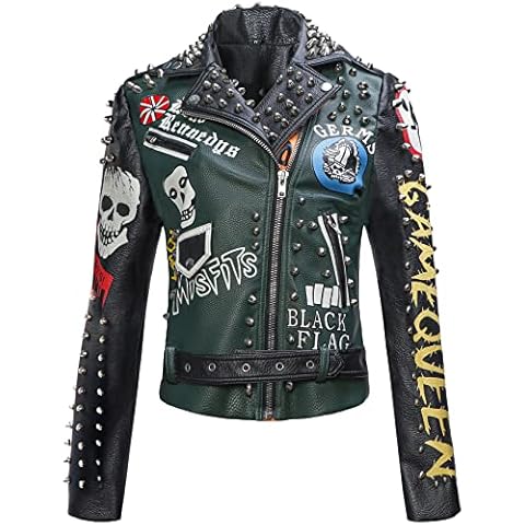 DARKSHE Women's Punk Biker Jacket Cover