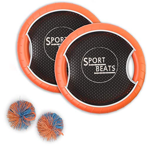 SPORT BEATS Outdoor Bouce-Back Trampoline Paddle Ball Game Set for 2 Player 1 Ball Included