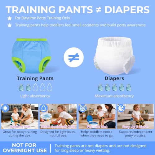 Image of BIG ELEPHANT Toddler Training Pants, Soft Cotton Absorbent Training Underwear for Baby Boys & Girls